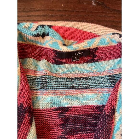 Mohair wool southwestern Aztec print‎ open cascade cardigan size small - Picture 4 of 5